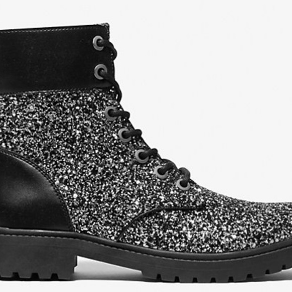 Michael Kors Alistair Glitter Combat Boot - Picture 2 of 3